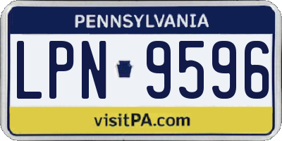 PA license plate LPN9596