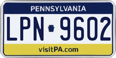 PA license plate LPN9602