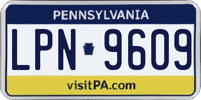 PA license plate LPN9609