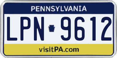 PA license plate LPN9612