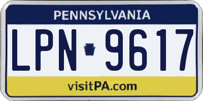 PA license plate LPN9617