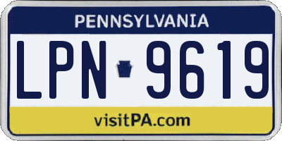 PA license plate LPN9619