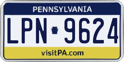PA license plate LPN9624