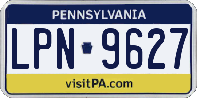 PA license plate LPN9627