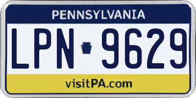 PA license plate LPN9629