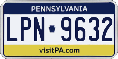 PA license plate LPN9632