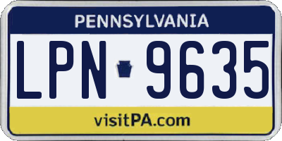 PA license plate LPN9635
