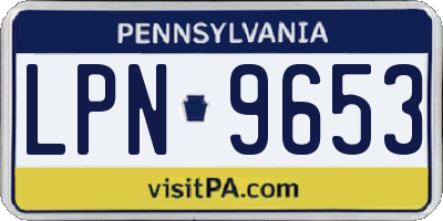 PA license plate LPN9653
