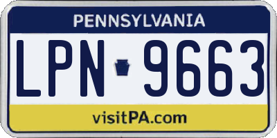 PA license plate LPN9663