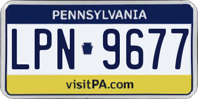 PA license plate LPN9677