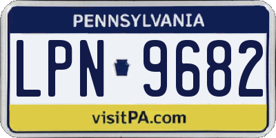 PA license plate LPN9682