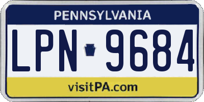 PA license plate LPN9684