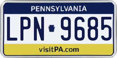 PA license plate LPN9685