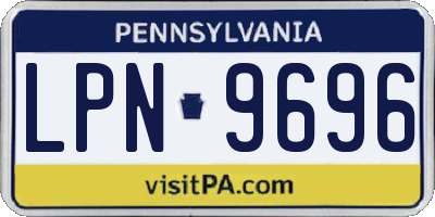 PA license plate LPN9696