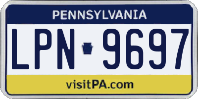 PA license plate LPN9697