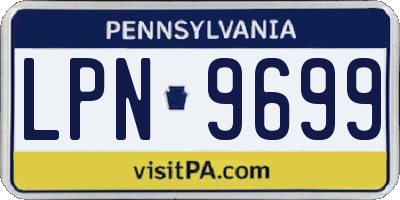 PA license plate LPN9699