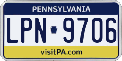 PA license plate LPN9706