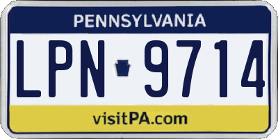 PA license plate LPN9714