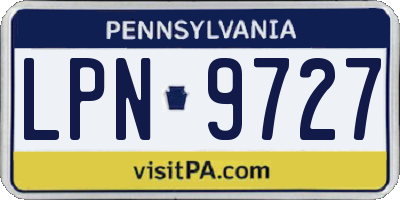 PA license plate LPN9727