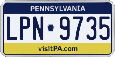 PA license plate LPN9735