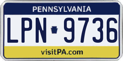 PA license plate LPN9736