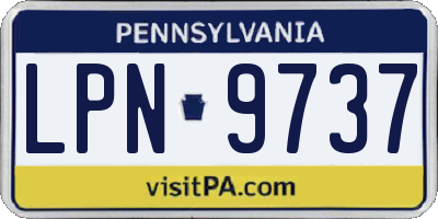 PA license plate LPN9737