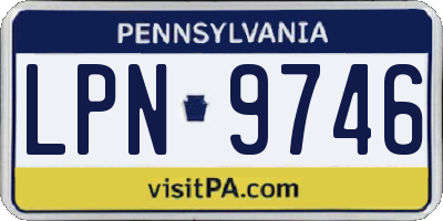 PA license plate LPN9746