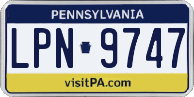 PA license plate LPN9747