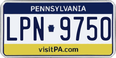 PA license plate LPN9750