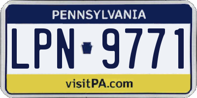 PA license plate LPN9771