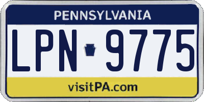 PA license plate LPN9775