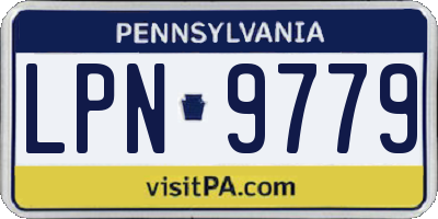 PA license plate LPN9779