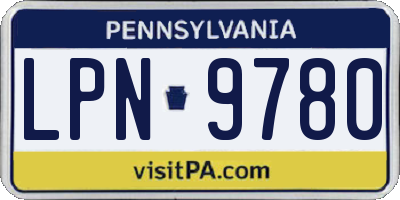 PA license plate LPN9780