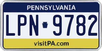 PA license plate LPN9782