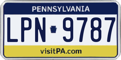 PA license plate LPN9787