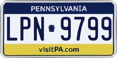 PA license plate LPN9799