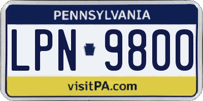 PA license plate LPN9800