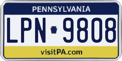PA license plate LPN9808