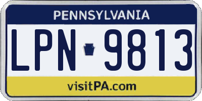 PA license plate LPN9813