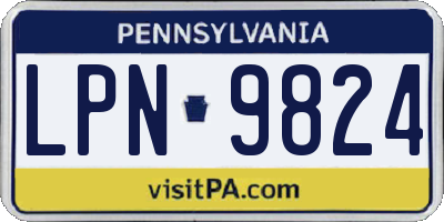 PA license plate LPN9824