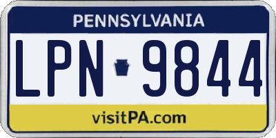 PA license plate LPN9844