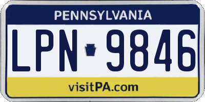 PA license plate LPN9846