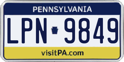 PA license plate LPN9849