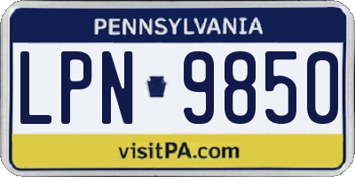 PA license plate LPN9850