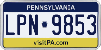 PA license plate LPN9853