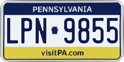 PA license plate LPN9855