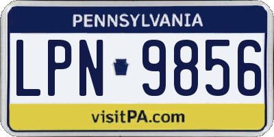 PA license plate LPN9856