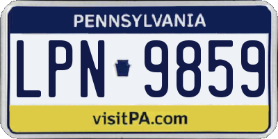 PA license plate LPN9859