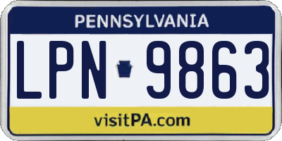 PA license plate LPN9863