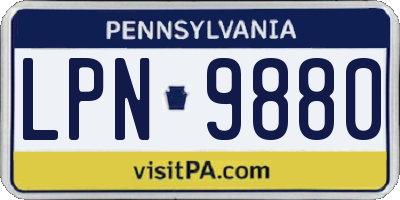 PA license plate LPN9880